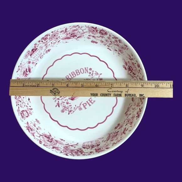 Pfaltzgraff Delicious Pattern Retired Blue Ribbon Pie Plate 9.25” Farmhouse - Picture 5 of 8